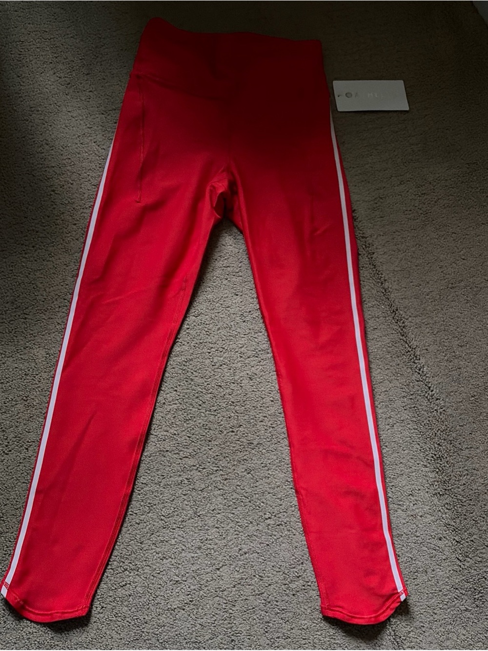Athleta pacesetter reflective 7/8 tights leggings nwt new XS $109 red white